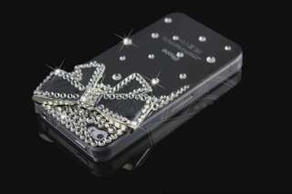 Handmade Luxury Crystal Butterfly Bow Case Cover Skin for iPhone 4 4G 