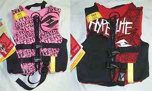   Hyperlite Neoprene Life Jacket Ski Vest PFD Child 30 50 lb Pink Red NU