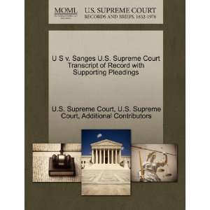  U S v. Sanges U.S. Supreme Court Transcript of Record with 
