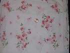 VTG Shabby Style Pink Floral Flat Sheet FABRIC TWIN Percale Quilting 