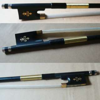new full size 4/4 carbon fiber violin bow golden parts  