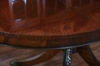 44 Round Mahogany Dining Drum Table with Leaf  
