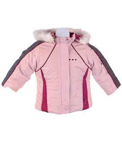 Amy Byer Girls Pink Jacket with Faux Fur  