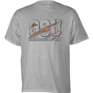    Oklahoma State Cowboys Grey Ripped T Shirt: Sports & Outdoors