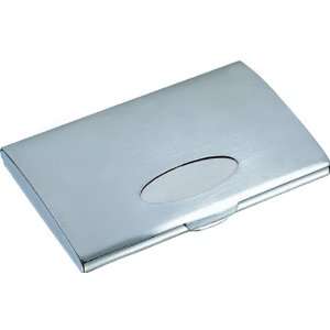   Mercury Brushed Stainless Steel Business Card Case   Free Engraving