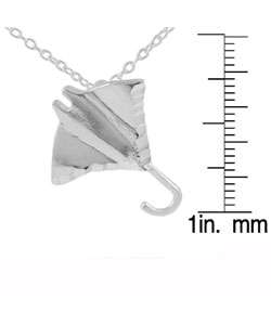 Sterling Silver Sting Ray Fish Pendant  