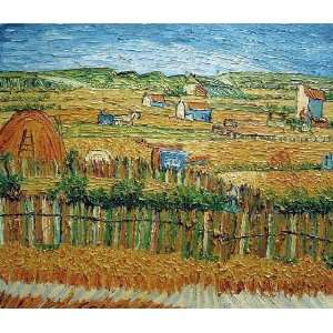  Harvest At La Crau With Montmajour, Van Gogh Oil Painting 