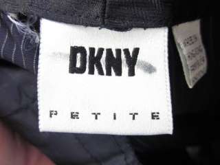 DKNY PETITE Black Pin Stripe Pleat Trousers Pants Sz S  