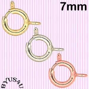 material brass base metal plated quantity 25 spring rings size 7mm 
