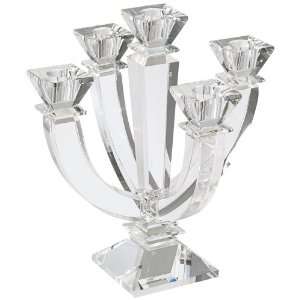    Crystal Five Arm 10 1/4 High Candle Holder