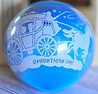 1982  Moments of LOVE Christmas Blue Carriage Satin BALL Hallmark 