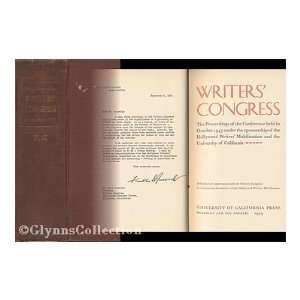  WRITERS CONGRESS: THE PROCEEDINGS OF THE CONFERENCE HELD 