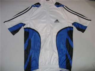 Adidas SS Cycling Jersey   Size Medium. White & Blue  