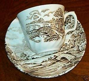 Ridgway Staffordshire~BROWN COUNTRY DAYS~Cup/Saucer  
