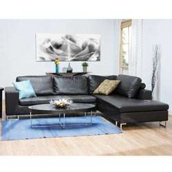 Thane Bi cast Leather 2 piece Sectional Sofa  Overstock