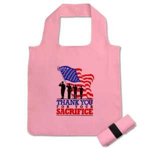 : Reusable Shopping Grocery Bag Pink US Military Army Navy Air Force 