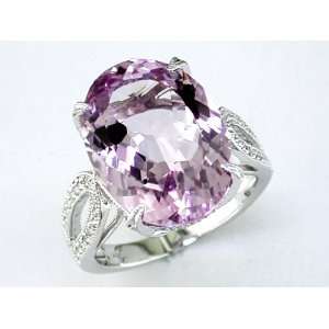   Ladies Diamond & Amethyst Ring in14K White Gold (TCW 10.46). Jewelry