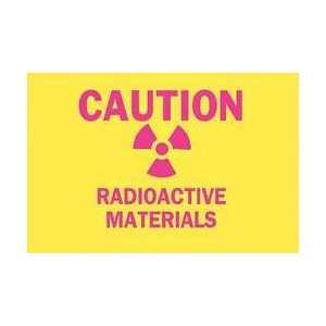 Caution Radiation Sign,7 X 10in,pink/yel   BRADY:  