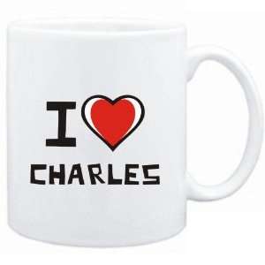 Mug White I love Charles  Last Names 