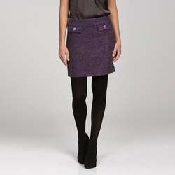 MICHAEL Michael Kors Womens Purple Wool Blend Skirt  
