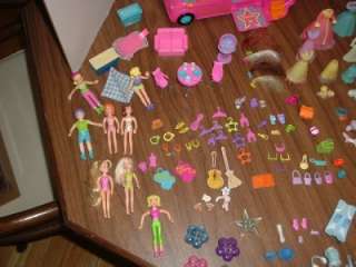 Polly Pocket Lot   Incl. Limo, Clothes, Shoes, Dolls, Some Disney 