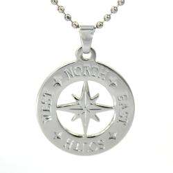 Stainless Steel Compass Necklace  