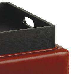 Bobbi Tray Red Bicast Leather Storage Ottoman  Overstock