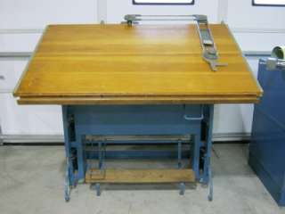 Hamilton Adjustable Wood Top Drafting Table with Blueprint Cabinets 60 