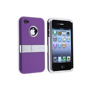 HHI iPhone 4 and 4S Luxury ABS Hard Case with Viewing Stand   Purple 