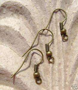 Antique Brass ptd French Hook Earwires   50 Qty  