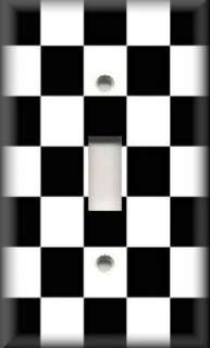 Light Switch Plate Cover   Bold   Black And White Checkered  