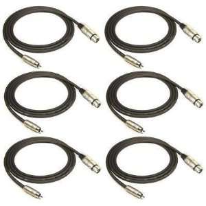PACK 3 FT XLR FEMALE TO RCA MALE PRO AUDIO PATCH CABLE CORD 1M 486