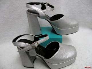 New Funky Street Feet Sparkly Silver Platform Shoes 6M  