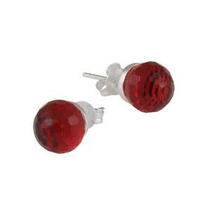   Silver Red Swarovski Crystallized Elements Stud Earrings: Jewelry