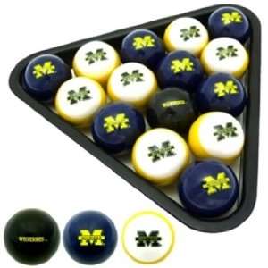  Michigan Wolverines Logo Billiard Pool Ball Set: Sports 