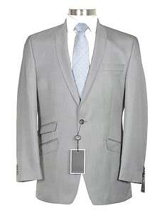 395 Sean John 48L Mens Silver Gray Neat Textured Suit  