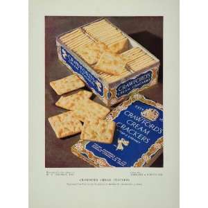  1935 Crawford Cream Crackers Biscuits Color Print Ad 