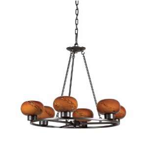   Cognac with Oil Rubbed Bronze Atomique 28 6 Light Chandelier from the