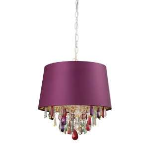 Sterling Industries 122 007 Purple Drum Pendant Lamp with Multi Color 