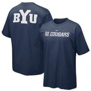  Nike Brigham Young Cougars Navy Blue School Pride T shirt 