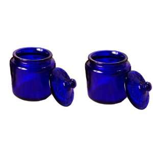  Cobalt Blue Glass Jars Set of 2: Everything Else