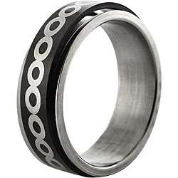 Black Stainless Steel Infinity Design Spinner Ring  Overstock