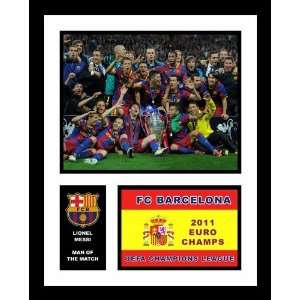 2011 FC Barcelona Soccer Framed Photograph UEFA Champions League Final 