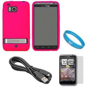 Pink Soft Silicone Protective Skin Cover Case for Verizon Wireless HTC 