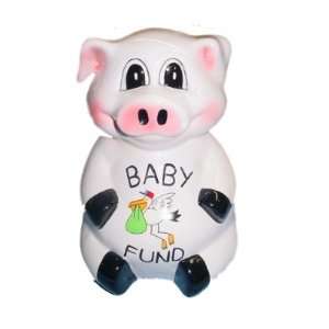  Baby Fund Ceramic Piggy Bank in White Toys & Games