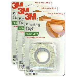  3M Heavy Duty Mounting Tape 110D   3 PK: Office Products