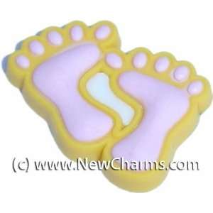  Baby Feet in Pink Shoe Snap Charm Jibbitz Croc Style 