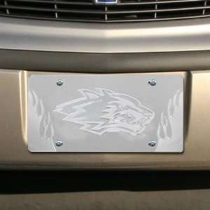  NCAA New Mexico Lobos Silver Mirrored Flame License Plate 