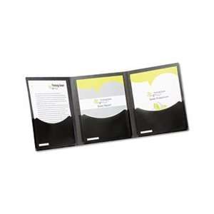 Five Pocket Folder, 3 Panels, Title Pocket, 400 Sheet Capacity, Black/