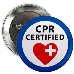 CPR CERTIFIED HEART Symbol Heroes 2.25 Pinback Button Badge